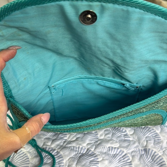 Blue Woven Wristlet with Sequin Detail Finish - Picture 6 of 6